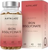 AAVALABS Gentle Iron Supplements 42mg Bisglycinate 120 Capsules view 1