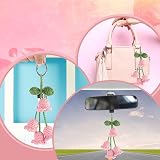 DIVINA VITAE Lily of the Valley Car Pendant Pink Handmade Rear View Mirror view 6