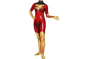 Xyjrnjvh Superhero Cosplay Costume for Womens Halloween Full Set Bodysuits Zentai 3D Style Jumpsuit