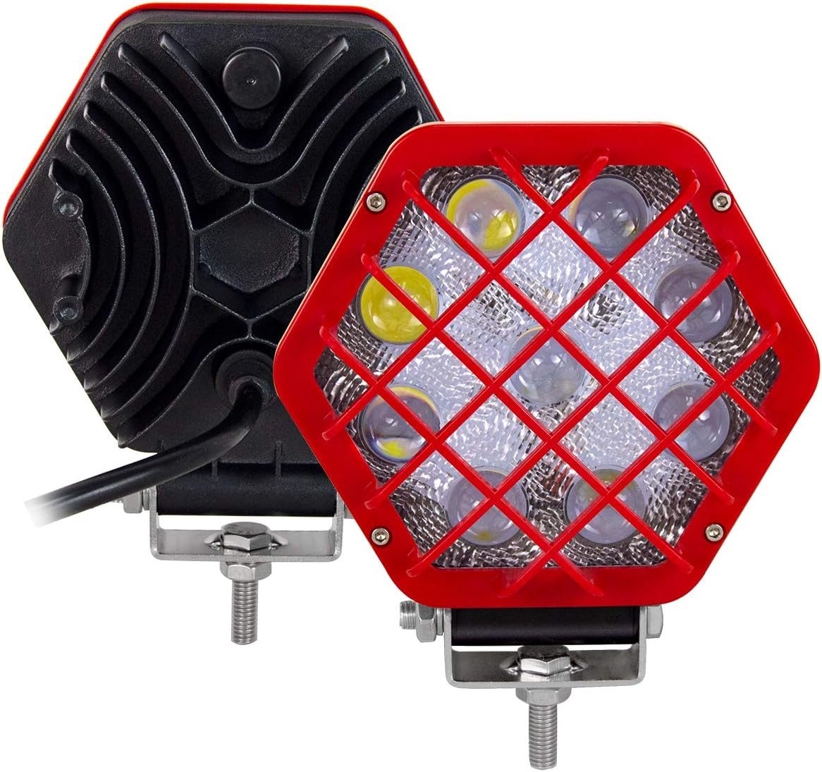 AUXTINGS 5 inch 27W Red LED Work Light Pods Spot Light Pod