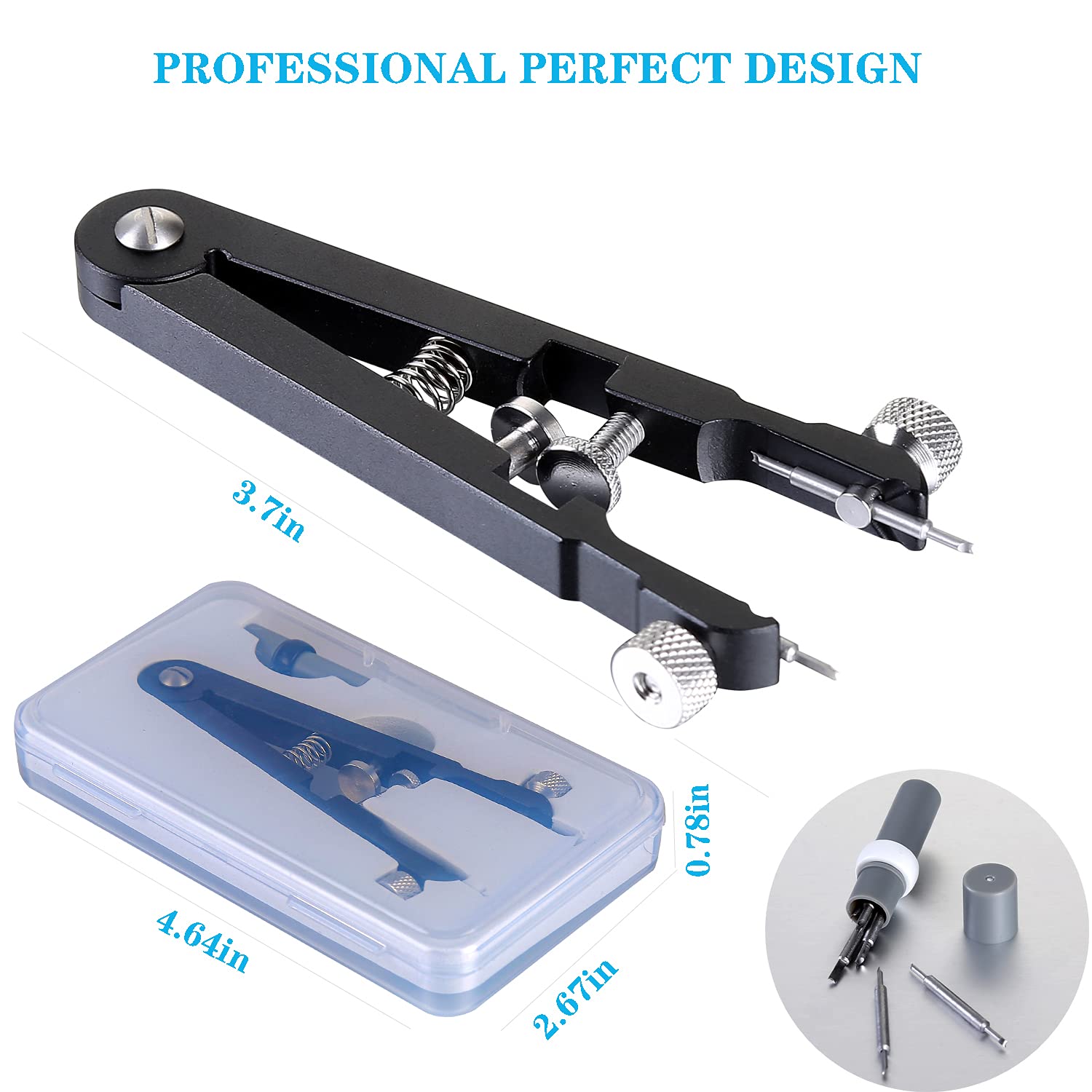 Watch Spring Bar Plier Tool, Spring Bar Tweezer, Watch Band pliers with Robust 8 Alloy Steel Pins, Watch Band Pins Replacement Tool