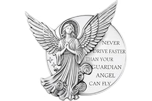 Meliatomia Guardian Angel Visor Clip for Car,Never Drive Faster Than Your Angel Can Fly 2.95 Inch, Drive Safe Inspirational Gifts for Women Men