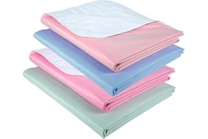 Brosive Waterproof Reusable Incontinence Bed Pads Washable Incontinence Underpads 8 Cups Absorbency,Mattress Protector for Adults, Kids and Pets(34”x 36” inch 4 Pack)