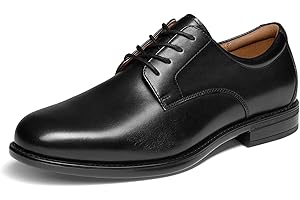 Bruno Marc Men's Dress Shoes Leather Oxford Shoes Comfortable Business Formal Derby Plain Toe Shoes