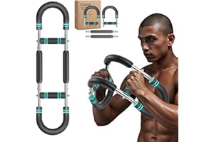 EINOJEOY Twister arm Trainer, 60-90lb Adjustable Resistance Chest Workout Equipment,Forearm Power Exercise bar , pectoralis spinalis Device, Portable Detachable Design