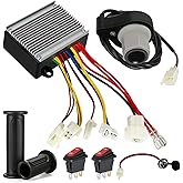 XIKOBY 24V Controller and Throttle Compatible with Razor E200 E300 Electric Scooter MX350 (V33-36) Dirt Bike, Control Module for E200 (V13-23) E300 (V20+) E-Scooter Parts Charger Port Handlebar Grips