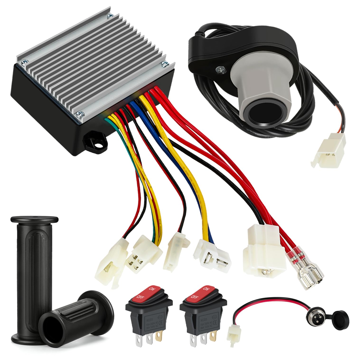 Photo 1 of XIKOBY 24V Controller and Throttle Compatible with Razor E200 E300 Electric Scooter MX350 (V33+) Dirt Bike, Control Module for E300 (V13+) E200 (V13+) E-Scooter Parts with Charger Port Handlebar Grips