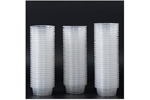 SLSON 100 Pcs Gecko Food and Water Cups 0.5 oz Transparent Plastic Feeder Cups for Reptile Feeding Bowls for Crested Gecko Li