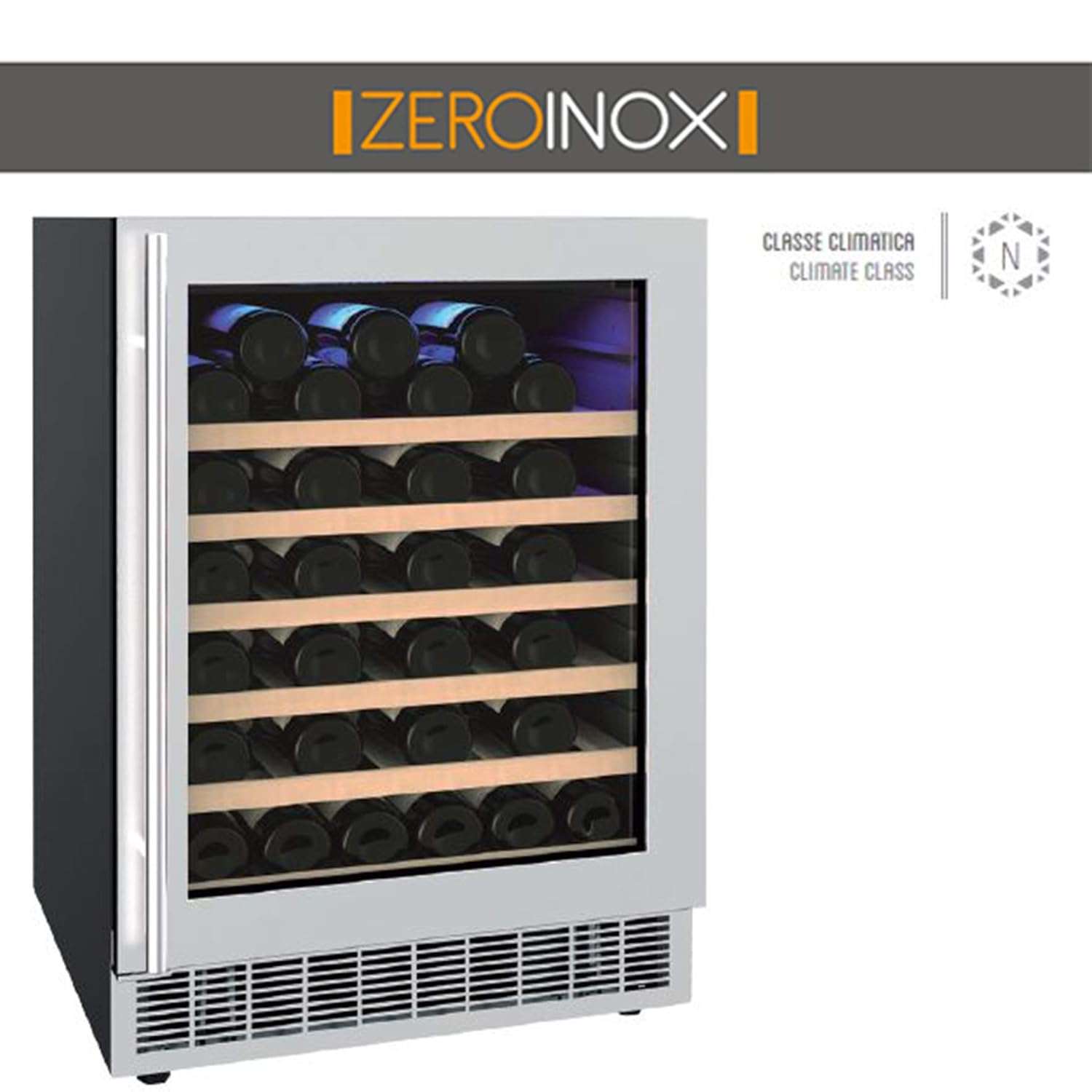 ZeroInox - Nevera de Vino ventilado - 145 litros - con estantes de ...