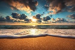 Beautiful Beach Sunrise Over The Sea Landscape