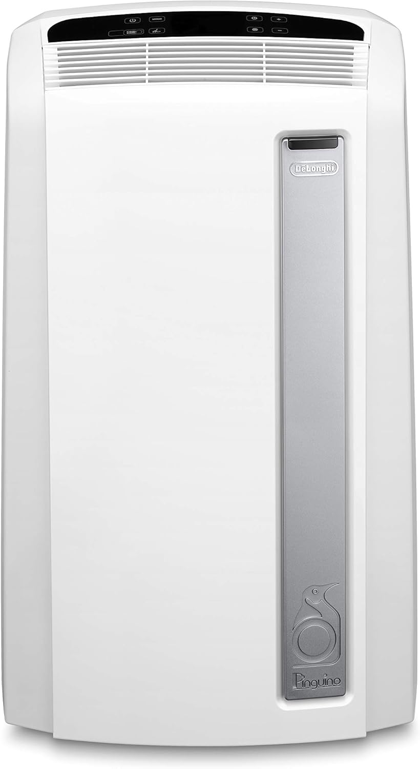 De'Longhi PAC AN112 Silent Mobiles Klimagerät (Klimaanlage, Luft-Luft System, Max. Kühlleistung 2,9 kW/11000BTU/h, Separate Entfeuchtungsfunktion, Geeigent für Räume bis zu 110 m³) [EEK A+],Weiß