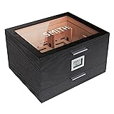 CASE ELEGANCE Monogrammed Glass Top Humidor with