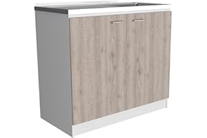 Tuhome Napoles Laundry Sink, Utility Sink with Stainless Steel Integrated Sink, Cabinet and Pull-Out Faucet Cabinet Combo for Laundry Room, Utility Room, Bathroom and Kitchen