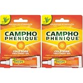 Campho Phenique Cold Sore Treatment Gel, Maximum Strength, 0.23 Oz, 2-Pack | Provides instant relief from pain and itch of cold sores and fever blisters, helps prevent infection to promote healing