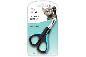 Cat Nail Clipper by H&H Pets - Professional Sharp Stainless Steel Claw Clipper Trimmer with Sturdy Non Slip Handles - for Small Animal & Cats Nail Cutter