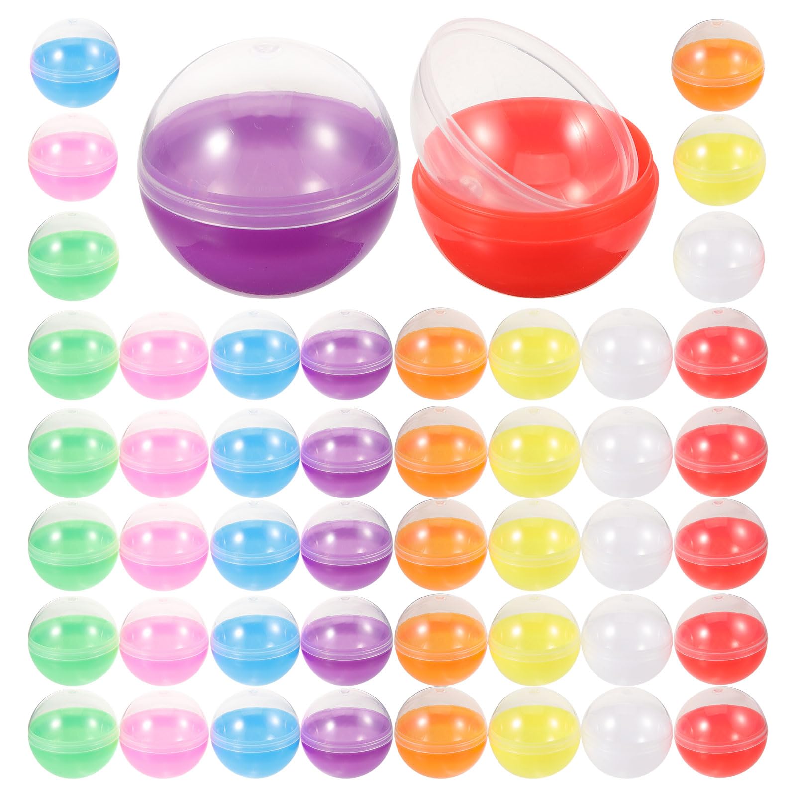Photo 1 of DECHOUS 50Pcs Small Empty Round Capsules, 1.77in Vending Machines Capsules Colored Fillable Plastic Capsules Balls for Easter Basket Stuffers, Party Prize, Vending Machines