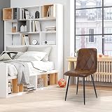 Artist Hand Set of 6 Dining Chairs Faux Suede Brown Metal Legs view 4