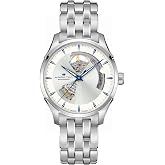 Hamilton Jazzmaster Open Heart Automatic Men's Watch, 40mm Case | Swiss Made, Silver Dial Analog Watch, WR 50m, Sapphire Crystal, 3-Hand Movement, Stainless Steel Strap, Stainless Steel Case