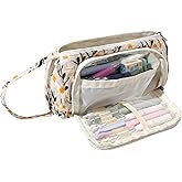 OZAOZ Large Pencil Case Pouch School Supplies Aesthetic Stationery Pen Bag for Girls Kids (D Embroidered flowers)