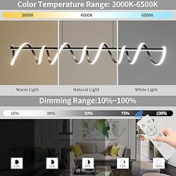 Black Chandelier, Modern Ceiling Spring-Shaped