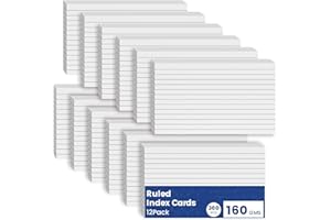Index Cards 4x6 Flashcards, 360 PCS 4x6 Cue Cards, Flashcards for Studying, White Ruled Note Paper, Lined Paper Flashcards, R