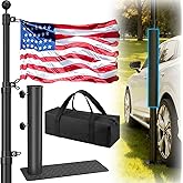 FFILY Tailgate Flag Pole with Tire Mount, 20 FT Heavy Duty Portable Flag Pole Kit for Tailgating, RV Telescoping Flagpole with Base for Camping, Outdoor Tailgating, Party, Camper