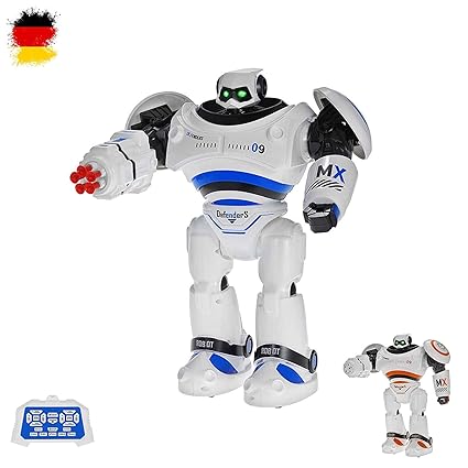 HSP Himoto Neuheit RC Ferngesteuerter programmierbarer Roboter mit Tanz- und Schussfunktion, Sound- und Musikfunktionen, Steu