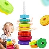 PracticeJQDEN Montessori Toys for 1+ Year Old, Educational Stacking Spinning Baby Toys, Learning Toys Sensory Toys for Toddlers 1-3, Christmas Birthday Easter Gift for Babies 12-18 Months