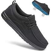 VikoViren Steel Toe Shoes for Men Slip On Safety Work Shoes Non Slip Puncture Proof Indestructible Lightweight Steel Toe Loafers Comfortable Construction Sneakers