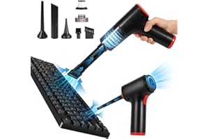 TOBTOS Compressed Air Duster, Blower and Vacuum 3-in-1, Cordless Keyboard Cleaner, USB Rechargeable Electric Air Duster for Car, Computer, Home and Office Dust Cleaning
