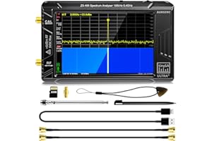 AURSINC TinySA Ultra+ ZS406 Spectrum Analyzer, 4.0 Inch 100kHz-5.4GHz Handheld Frequency Analyzer with 32Gb Card, HW V0.4.6, 2-in-1 Signal Generator MF/HF/VHF UHF Input, 2025 Upgraded