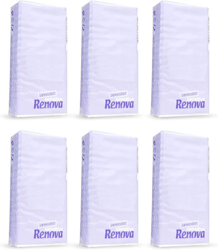 Pañuelos de Bolsillo Sensitive, 4 Capas, 6 Paquetes, Lavanda