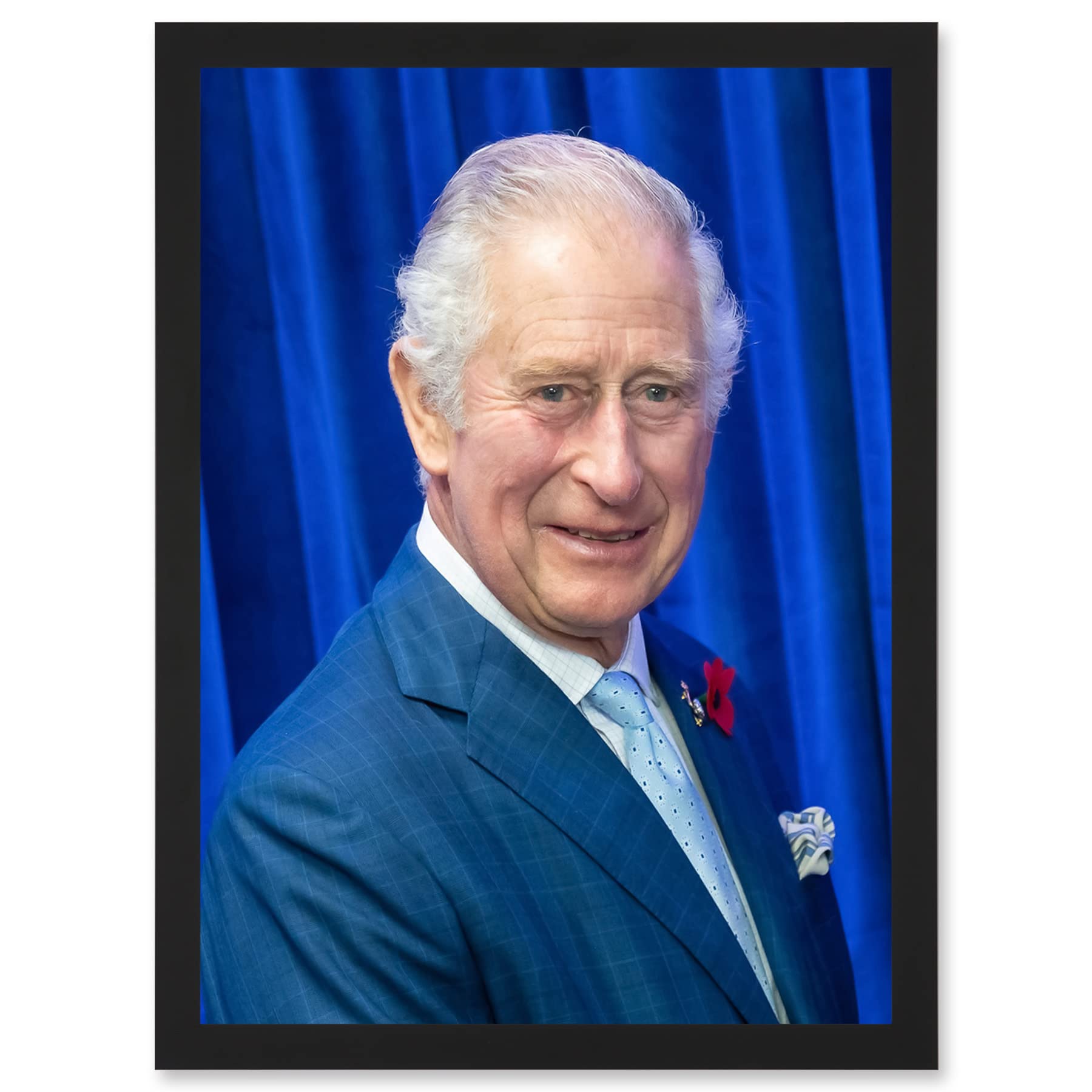 Artery8 King Charles III Third of England Scotland United Kingdom Glasgow Photo Artwork Framed Wall Art Print A4