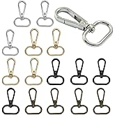HARSKIYER 16 Pack Swivel Lobster Clasps, 1 Inch Multicolor Lobster Claw Clasps for Keychains, Oval Ring Swivel Snap Hooks Metal Lobster Clips for Purse, Snap Tabs, Craft Making