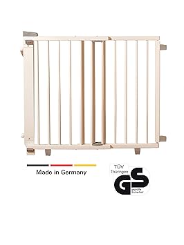 Geuther - Schwenk- Treppenschutzgitter 2735, für Kinder, Hunde und Katzen, Made in Germany, Befestigung mit Schrauben/Klemmen