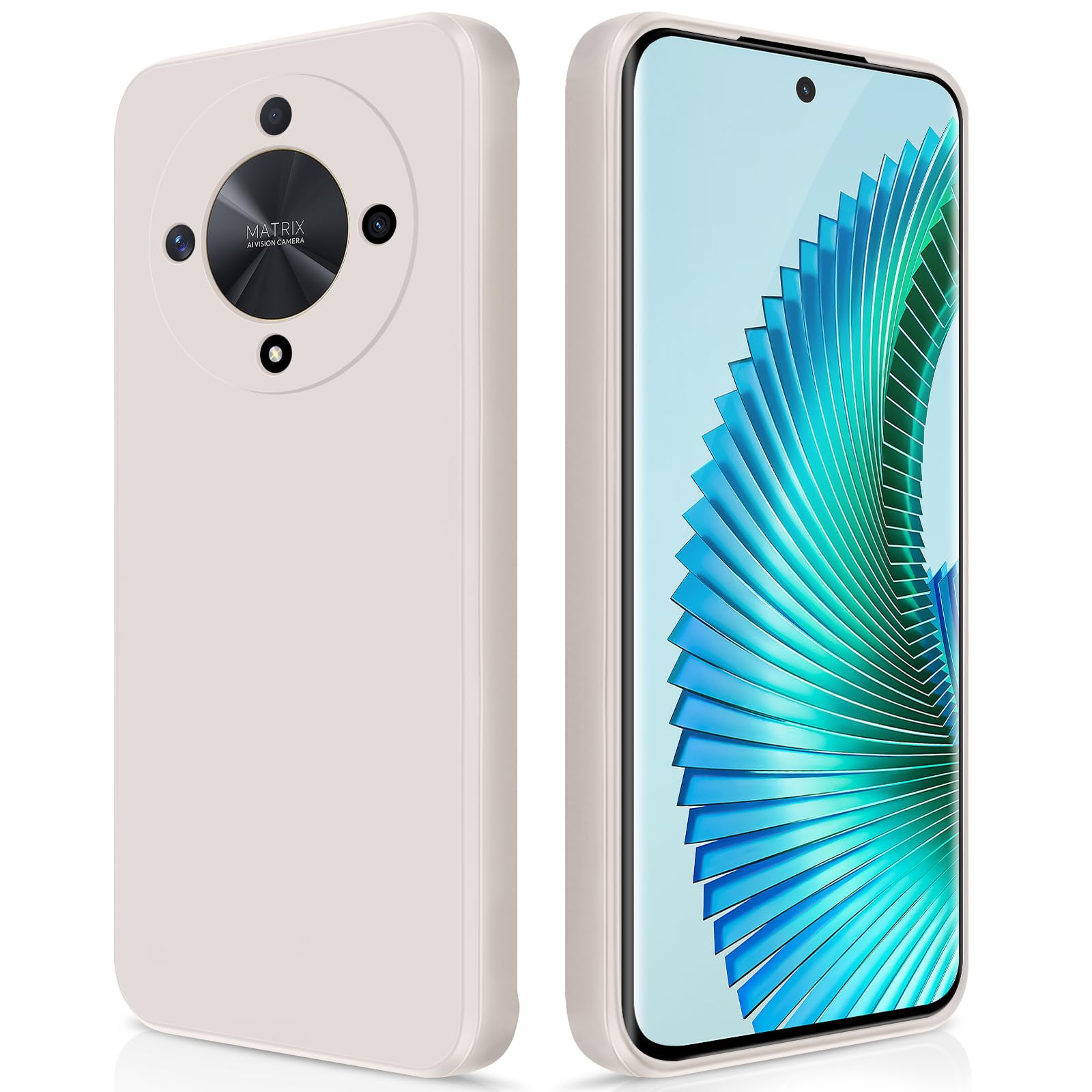 GiiYoon Case Compatible with Honor Magic 6 Lite, Silky-Soft Touch Full-Body Protective Phone Silicone Case, Shockproof Cover with Microfiber Lining, White — image 1