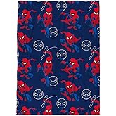 Jay Franco Plush Throw Blanket – 46" x 60" Inch Cartoon Kids Soft & Cozy Fleece Throw for Bedroom & Couch Décor, Official Licensed Product, Navy - Spiderman
