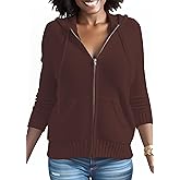 Nimsruc Sweater Zip Up Hoodies For Women