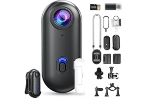 HD Action Camera, HD 4K Mini Wearable Body Adventure Action Cameras with Audio, Video, Mount Anywhere for Vlogging, Cycling, 