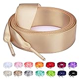 Booyckiy Flat Colorful Satin Ribbon Shoelaces