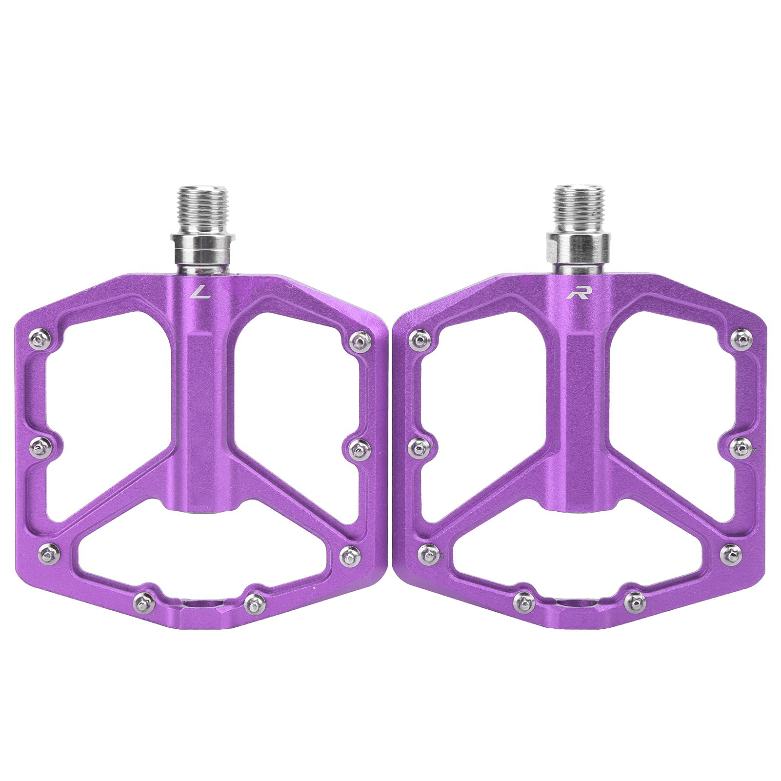 Keenso Flat Bicycle Pedals, 1 Pair Aluminium Alloy Mountain Bike Pedals Non‑slip Road Bike Bicycle Platform Flat Pedals Cycling Accessories(purple) Bicycles and Spare Parts Bicycles and spare parts