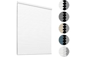 HOMEDEMO Blackout Cellular Shades Cordless, Honeycomb Shade Blinds, Thermal Insulated Noise Reduction for Windows Inside & Outside Mount White-Blackout 27" W x 64" H