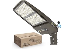 YARBO 320W LED Parking Lot Light 300W 280W Tunable, 51200LM (160LM/W) 5000K Parking Lot Light, Slip Fitter, Dimmable LED Shoebox Light, Dusk to Dawn Photocell, AC100-277V Street Light[1500W HPS Eqv.]