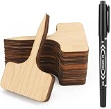KINGLAKE 30 Pcs Bamboo Plant Labels with Marker Pen 10 x 6 cm T-Type view 1