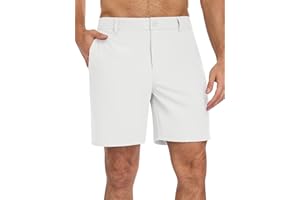 TUREFACE Men's Lightweight Quick Dry 7 Inch Golf Shorts Casual Flat Front Shorts with 4 Pockets