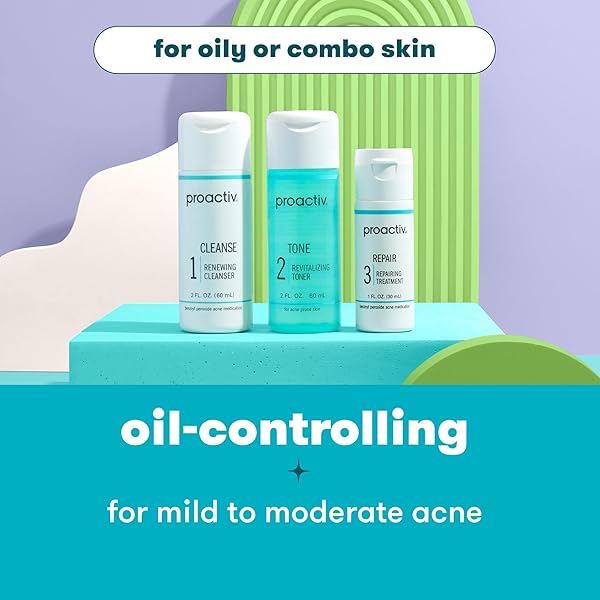 PROACTIV 3 STEP ACNE TREATMENT – BENZOYL PEROXIDE FACE WASH, REPAIRING ACNE SPOT TREATMENT FOR FACE AND BODY, EXFOLIATING TONER – 30 DAY COMPLETE ACNE SKIN CARE KIT