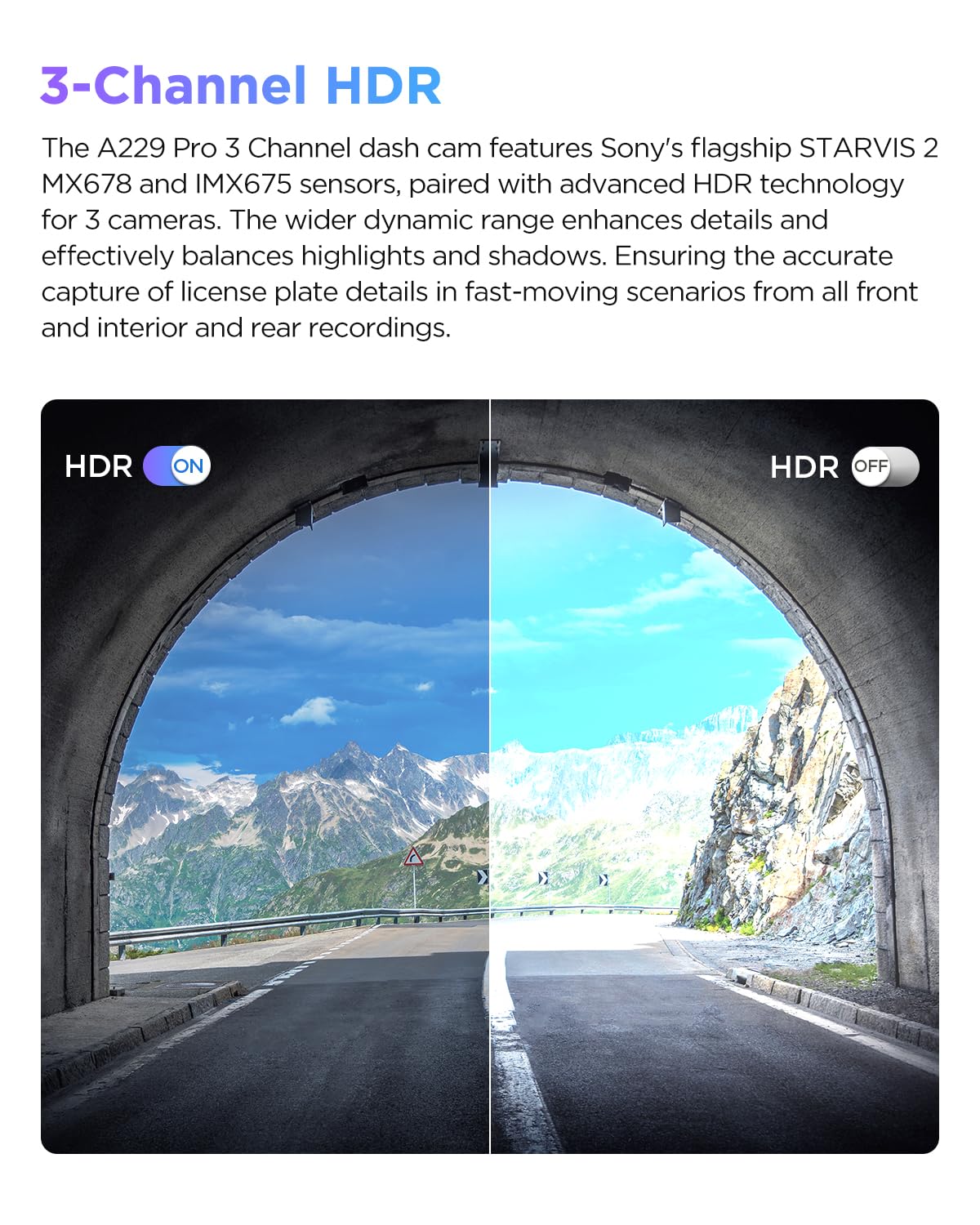 VIOFO A229 Pro 3 Channel 4K HDR Dash Cam, Dual STARVIS 2 Sensors IMX678 & IMX675, 4K+2K+1080P Front Inside and Rear Triple Car Camera, 5GHz WiFi GPS, Voice Control, 24H Parking Mode, Support 512GB