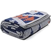 ACUSHLA Merino Wool Camp Blanket - Warm Thick Washable Large Outdoor Camping Sleeping Throw Blanket All Weather, Aztec Grey 79X63