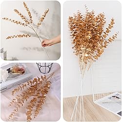 CATTREE Artificial Eucalyptus, Plastic Gold Plants