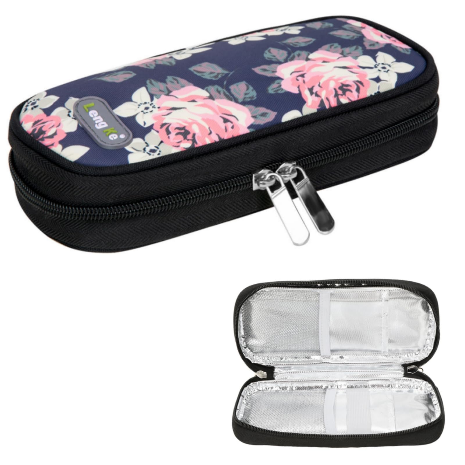 YOUSHARES Small Insulin Cool Bag Diabetic Organizer Portable Travel Cooler Case for Insulin Pens and Insulin Medicine (Flower)